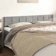 346096 vidaXL Горни табли за легло, 2 бр, светлосиви, 100x5x78/88 см, кадифе