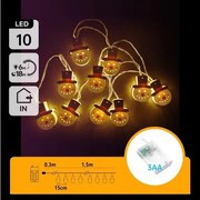 Aigostar - LED  гирлянда 10xLED/3xAA 1,5m топла бяла снежен човек