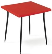 Маса "CARMEN" пластмаса/метал 80x80xh75см червено/черно NOVUSSI-(NVS007)