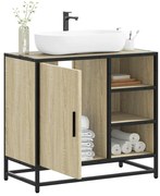 849285 vidaXL Шкаф за мивка за баня, дъб сонома, 65x33x60 см, инженерно дърво