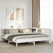 3324413 vidaXL Легло с етажерка за книги, без матрак, 180x200 см, бор масив