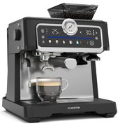 Klarstein GrandPresso Touch кафемашина, 20 bar, вградена мелачка, индикатор за налягане, млечна пяна