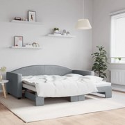 3197198 vidaXL Канапе с изтеглящо разтегателно легло светлосиво 90x190 см плат