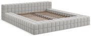 Светлосиво двойно тапицирано легло с включена подматрачна рамка 160x200 cm Akela – Makamii