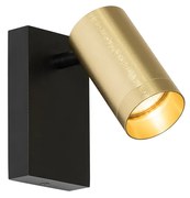 Стенна лампа черна със злато регулируема с ключ - Jeana Luxe