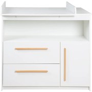 Бял нисък детски скрин 107x98 cm Lilo – Roba