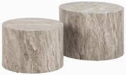 Сиви кръгли масички за кафе в комплект от 2 бр. от камък ø 58 cm Dice – Actona