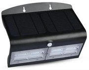 LED соларен стенен фенер с сензор LED/7W/3,7V 4000K IP65 4000 mAh черен