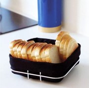 Панер за хляб OLIVER BROWN OB-1225-A, 21х21х8.5 см, Метал, Текстил, Хром/черен