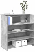 3324163 vidaXL Приемно бюро, бетонно сиво, 100x50x103,5 см, инженерно дърво
