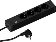 BACHMANN Разклонител ЧЕРЕН 4x2P+E с кабел 2 метра / 3x1.5мм2 CONNECT LINE, - B420.0017