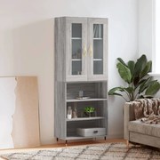 Sonata H Висок шкаф, сив сонома, 69,5x34x180 см, инженерно дърво