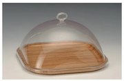 Alkan - Бамбуков поднос за сирена с акрилен капак 30x30x15см. - (ZCP 697)