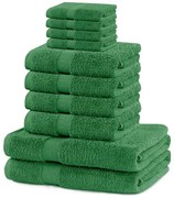 Тъмнозелени памучни хавлии и кърпи за баня в комплект от 10 бр. от тери Marina – Restilo