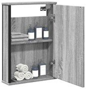 842434 vidaXL Огледален шкаф за баня сив сонома 42x12x60 см инженерно дърво
