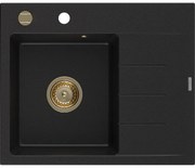 Mexen Ben гранитна мивка с 1 отделение и отцедник, лява 600 x 500 мм, черна,