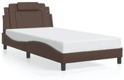 3208077 vidaXL Рамка за легло Viana без матрак, кафява, 100x200 см, изкуствена кожа