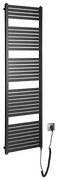 Aqualine - Електрическо оборудване за баня радиатор TONDI-E 600W/230V 169 см матов черен
