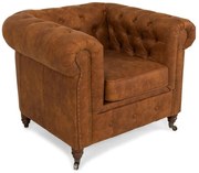 Фотьойл Chesterfield в цвят винтидж коняк, 94х86х80 см