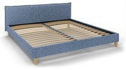 Синьо тапицирано двойно легло с решетка 200x200 cm Tina - Ropez