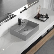 Мивка за баня ICB 5042MG, монтаж върху плот, порцелан, сив мат, 50x42x13см