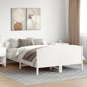 3216168 vidaXL Рамка за легло без матрак, бял, 160x200 см, бор масив