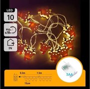 Aigostar - LED  гирлянда 10xLED/3xAA 1,5m топла бяла елен