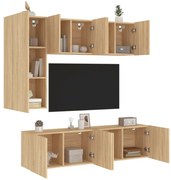 3216466 vidaXL ТВ стенни модули, 5 части, сонома дъб, инженерно дърво