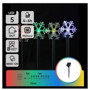 Aigostar - LED RGBY соларно коледно осветително тяло LED/1,2V/8 функции 1m IP65 800mAh снежинки