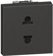 BTICINO Контакт ЕВРО/АМЕРИКАНСКИ стандарт 2P 2 мод. 16A детска защита цвят Черен Living Now  - KG4125