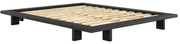 Черно двойно легло от борова дървесина с решетка 160x200 cm Japan - Karup Design