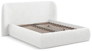 Бяло двойно тапицирано легло с място за съхранение и включена подматрачна рамка 160x200 cm Hauke – Makamii