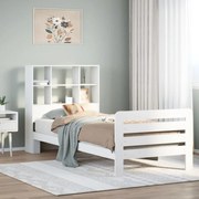 3309915 vidaXL Рамка за легло без матрак, бял, 90x200 см, бор масив