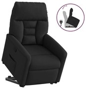 3303034 vidaXL Изправящ реклайнер стол, черен, текстил