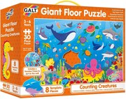 Galt Toys - Гигантски пъзел за под, Научи се да броиш с морските животни