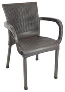 Градински ратанов фотьойл в кафяво