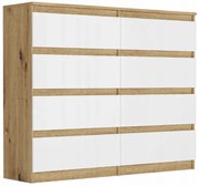 Комод с 8 чекмеджета R-120-S8 - различни цветови варианти артисън микс бяло