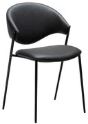 Черен трапезен стол от имитация на кожа Zone – DAN-FORM Denmark