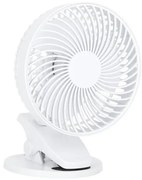 Преносим вентилатор VIENTO 6W/5V с клипс, 2000 mAh, бял