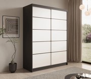 Гардероб Naldo 150 с плъзгащи врати - Черно-Бял
