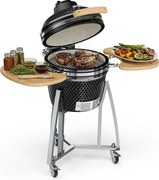Klarstein Queensize, Kamado грил, термометър, подвижни странични части, черен