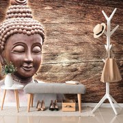 Тапет – Статуя на Буда на дървен фон