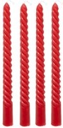 Свещи без аромат atmosphera Hugo, 25 cm, 4 бр - Червен