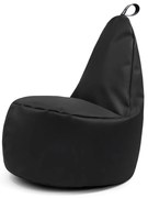 Черен детски пуф от изкуствена кожа Lull M – So Soft?