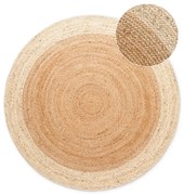 Двустранен ръчно изработен ютен кръгъл килим в естествен цвят ø 120 cm Jutta Gold – Hanse Home