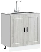 853933 vidaXL Шкаф за мивка, Porto, сив сонома, 80x46x81,5см, инженерно дърво