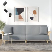 351843 vidaXL Разтегателно канапе с подлакътници, светлосиво, плат