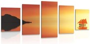 картини от 5 части – Оранжево платно