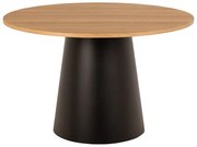 Кръгла масичка за кафе в черен и естествен цвят с дъбов плот ø 120 cm Soli – Actona