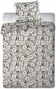Памучно спално бельо с мотив на долари